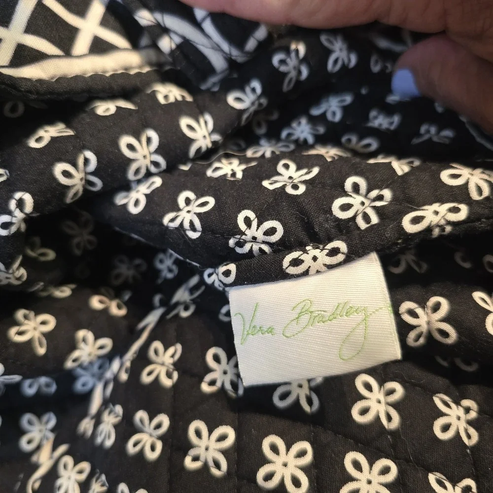 Vera Bradley retired Concerto villager shoulder tote purse black white gray